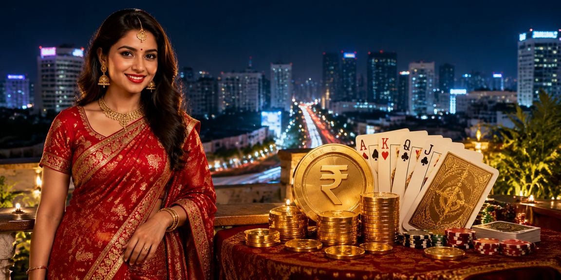 Players enjoying Teen Patti on Bangalore MG Road at night