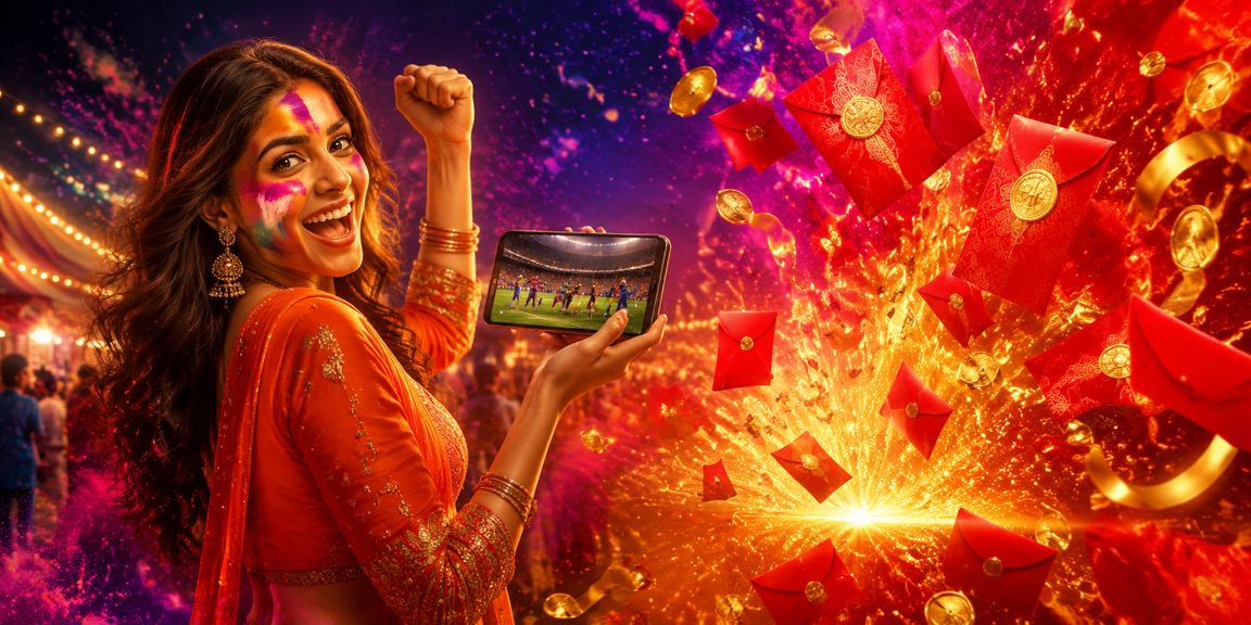 Indian festival red envelopes representing betting bonuses